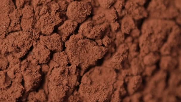 Polvere di Cacao rotante macro shot . — Video Stock
