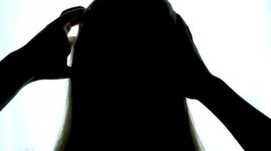 Umutsuz kadın baş elele gözyaşı kıl, psikiyatrik klinik hasta