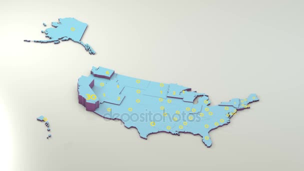 US presidential election results 2016 map by state, republicans and democrats — Stock Video