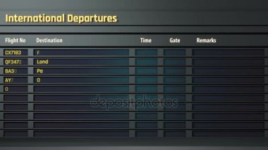 Kalkış gemide, uçuş durumu değiştirme görüntülenen Havaalanı uçuş bilgileri