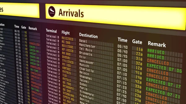 Uçuşlar iptal geliş ve gidiş tabela, kötü hava koşulları değiştirin