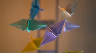 Güzel origami hava, alt görünümü, sanat, el yapımı oyuncaklar iplik vinç
