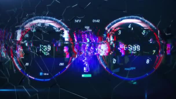 Auto dashboard verbrijzelt, gebroken glas in slow motion, snelheid ongeval, dui — Stockvideo