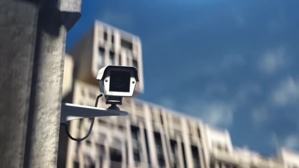 You're being watched. CCTV camera surveillance, always under control, security — Stock Video