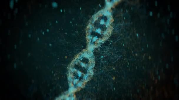 Łańcuch DNA obracający się na ekranie, test DNA, badania genetyczne, zaburzenia, mutacja — Wideo stockowe