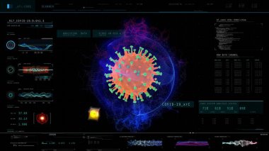 Coronavirus araştırması, COVID-19 aşı geliştirme, virüs verileri ekranda, çalışma