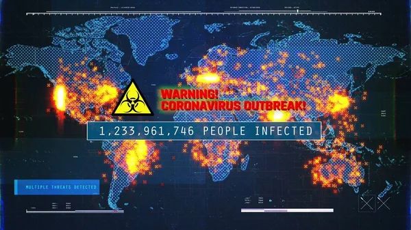 Attenzione Epidemia Coronavirus Numero Persone Infette Statistiche Mondiali — Foto Stock