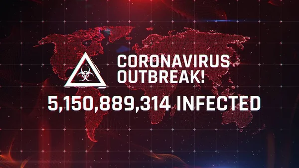 Focolaio Coronavirus Numero Persone Infette Aumento Tutto Mondo Testo Avviso — Foto Stock