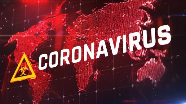 Coronavirus红世界地图背景 大流行 — 图库照片