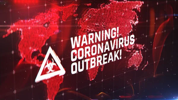 Ultime Notizie Epidemia Coronavirus Testo Avvertimento Sfondo Rosso Avviso — Foto Stock
