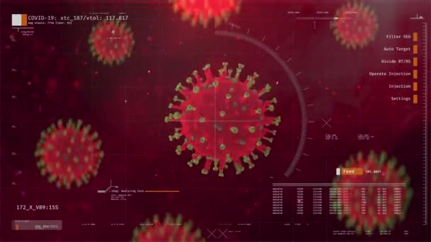 Coronavirus COVID-19 víruskutatás és -elemzés, vakcinafejlesztés, vizsgálat — Stock videók