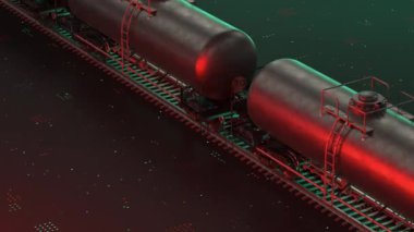 Petrol tankı vagonu treni, demiryolu ile nakliye. Fiyat dalgalanmaları, enerji piyasası krizi