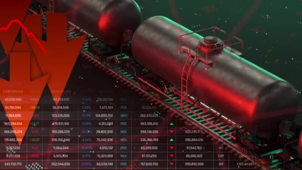 Spadek cen ropy naftowej, krach na rynku ropy naftowej, kryzys w przemyśle energetycznym, giełda — Wideo stockowe