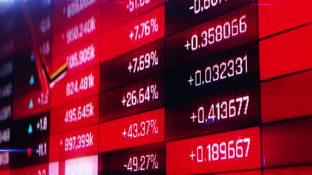 Absztrakt pénzügyi válság háttér, gazdasági összeomlás, csökkenő statisztikák, nemteljesítés — Stock videók