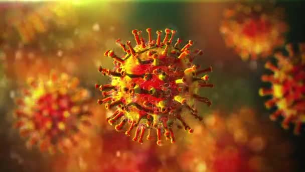 Coronavirus Pandemic Covid Spreading Virus Blood Worldwide Disaster — Stock Video