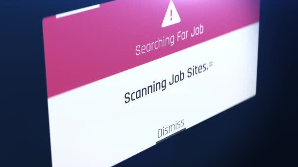 Webseiten scannen, auf dem Bildschirm nach Jobtext suchen, nach Arbeit suchen — Stockvideo