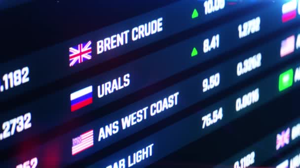 Mercado de ações de petróleo em recuperação, preços subindo, estoques de petróleo mostrando progresso — Vídeo de Stock