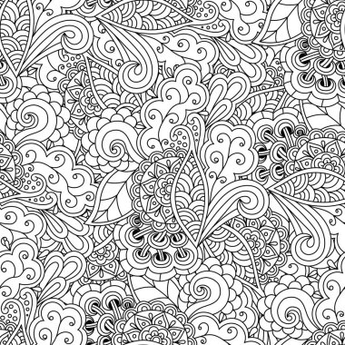 Sorunsuz vektör çiçek desenli doodle