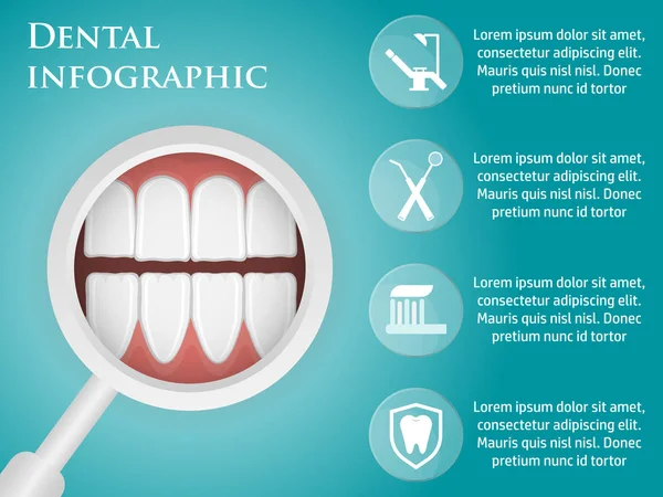 Template design dental infographics — Stock Vector