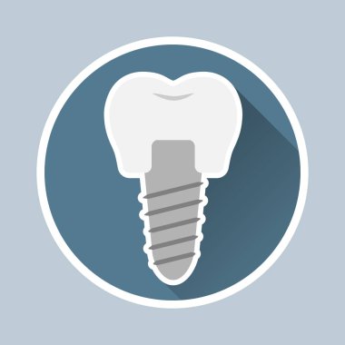Diş klinikleri, Ortodonti, Diş implantları için vektör simgeler.