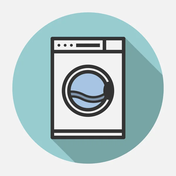 Ícone de vetor da máquina de lavar roupa no estilo chato . —  Vetores de Stock