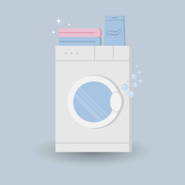 Bir çamaşır makinesinin vektör çizimi 