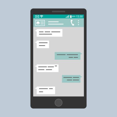 Bir cep telefonunun vektör illüstrasyonu