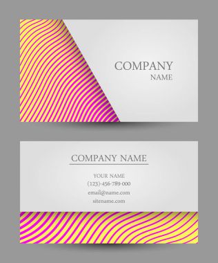 A set of business cards with a minimalistic geometric pattern and a bright gradient. clipart svg vector 