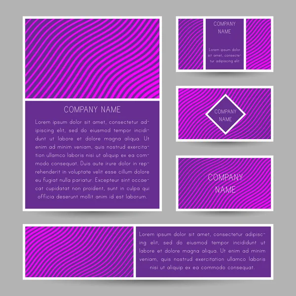 Ein Satz Visitenkarten und Flyer mit minimalistischem geometrischem Muster — Stockvektor