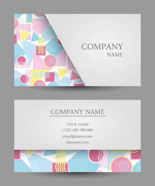 A set of business cards with a bright modern pattern. — Stock Vector