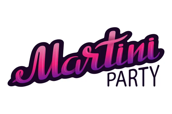 Vektor Schriftzug Martini Party in rosa Tönen. — Stockvektor
