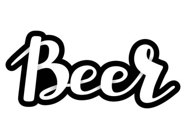 Bira, izole beyaz arka plan üzerinde el yazısı yazı vektör.