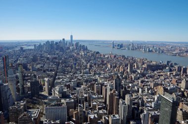 New York City - 5 Mart: Cityscape havadan görünümü Manhattan, New York, ABD 5 Mart 2017