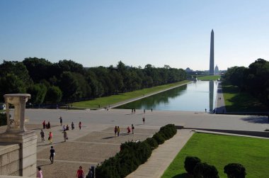  Washington Anıtı Lincoln Memorial görüntülendi.