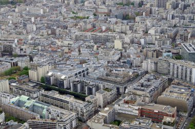 Paris, Fransa-Nisan 16 2018: Paris Cityscape hava görünümü, Nisan 16 2018, Paris, Fransa