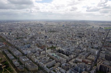 Paris, Fransa-Nisan 16 2018: Paris Cityscape hava görünümü, Nisan 16 2018, Paris, Fransa