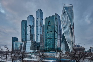Moskova - 10 Ocak 2017: Moscow city İş Merkezi