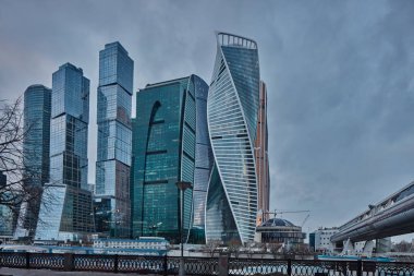 Moskova - 10 Ocak 2017: Moscow city İş Merkezi