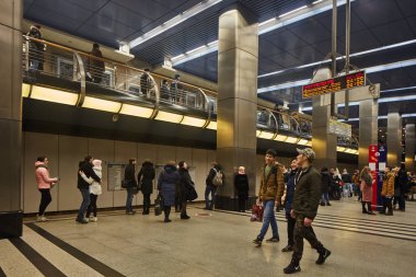 Moskova - 10 Ocak 2017: Moskova tren için bekleyenler