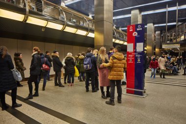 Moskova - 10 Ocak 2017: Moskova tren için bekleyenler