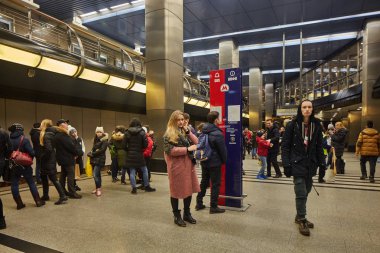 Moskova - 10 Ocak 2017: Moskova tren için bekleyenler