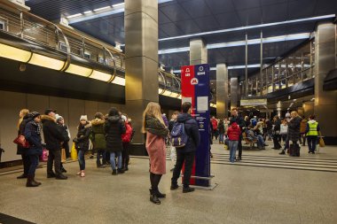 Moskova - 10 Ocak 2017: Moskova tren için bekleyenler
