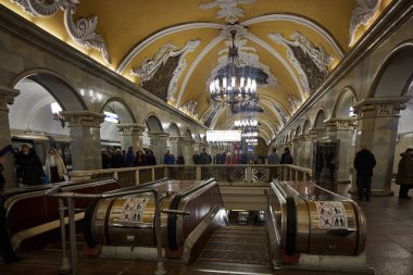 Moskova - 10 Ocak 2017: Moskova tren için bekleyenler
