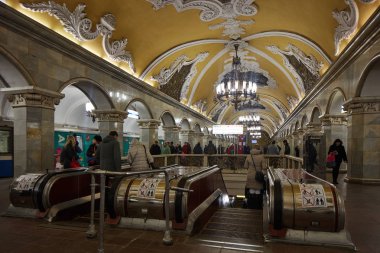 Moskova - 10 Ocak 2017: Moskova tren için bekleyenler