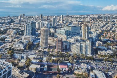 Tel Aviv - 2 Şubat 2017: Şehrin Tel hava fotoğrafçılığı 