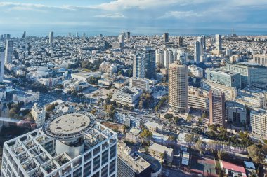 Tel Aviv - 2 Şubat 2017: Şehrin Tel hava fotoğrafçılığı 