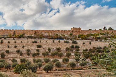 Jerusalem - 11 Kasım, 2016: ünlü Kidron Vadisi, Jerusalem