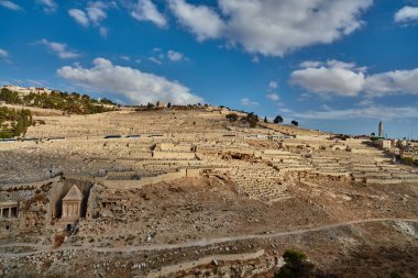 Jerusalem - 11 Kasım, 2016: Mount of olives görünümü, Jerusalem