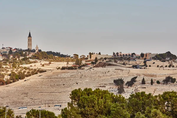 Jerusalén - 11 de noviembre de 2016: Vista del monte de las aceitunas, Jerusalén — Foto de Stock