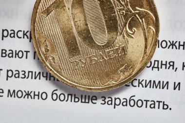 Rubl paralar makro mali metin arka plan (kelime 